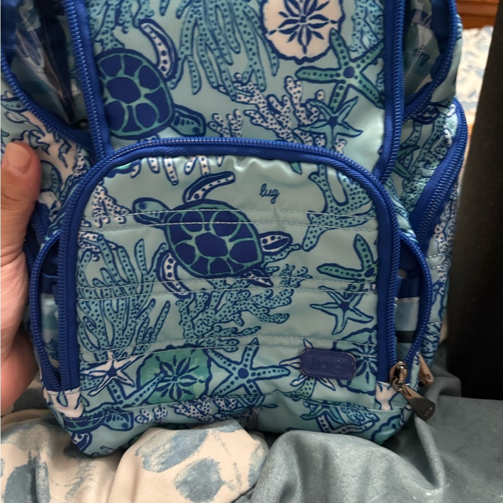 Lug Blue Turtle Print Cosmetic Bag